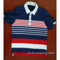 Katoenen spandex garen geverfd poloshirts met korte mouwen